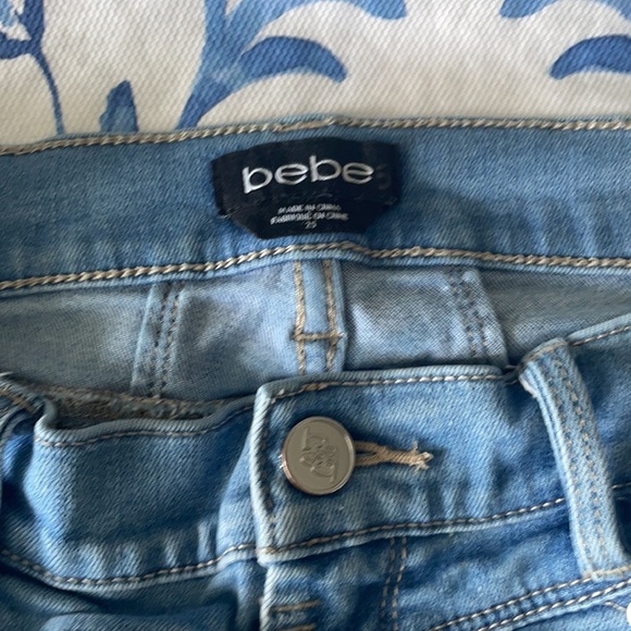 Bebe Distressed Blue Jeans Shorts Size 25 - Picture 4 of 8